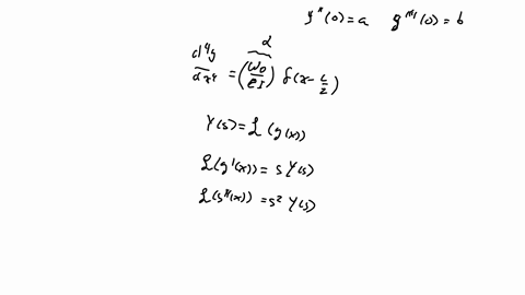 a-uniform-beam-of-length-l-carries-a-concentrated-load-w0-at-x-12l-the-beam-is-embedded-at-both-ends-as-shown-in-the-figure-below-use-the-laplace-transform-to-solve-the-differential-equation-90547