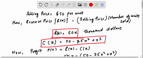a-firm-sells-each-unit-of-a-product-for-50-the-total-cost-of-producing-x-thousand-units-is-described-by-the-function-cx5075x2x3-where-cx-is-measured-in-thousands-of-dollars-a-use-the-marginal-approach