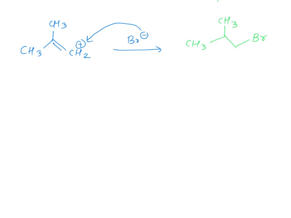 Methylpropene reacts with hydrogen bromide to produce 2-bromo, 2 ...