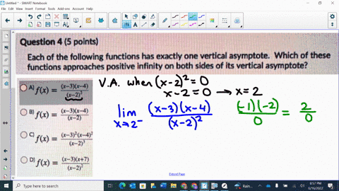 question-4-5-points-each-of-the-following-functions-has-exactly-one-vertical-asymptote-which-of-these-functions-approaches-positive-infinity-on-both-sides-of-its-vertical-asymptote-4fk-x-36-49818