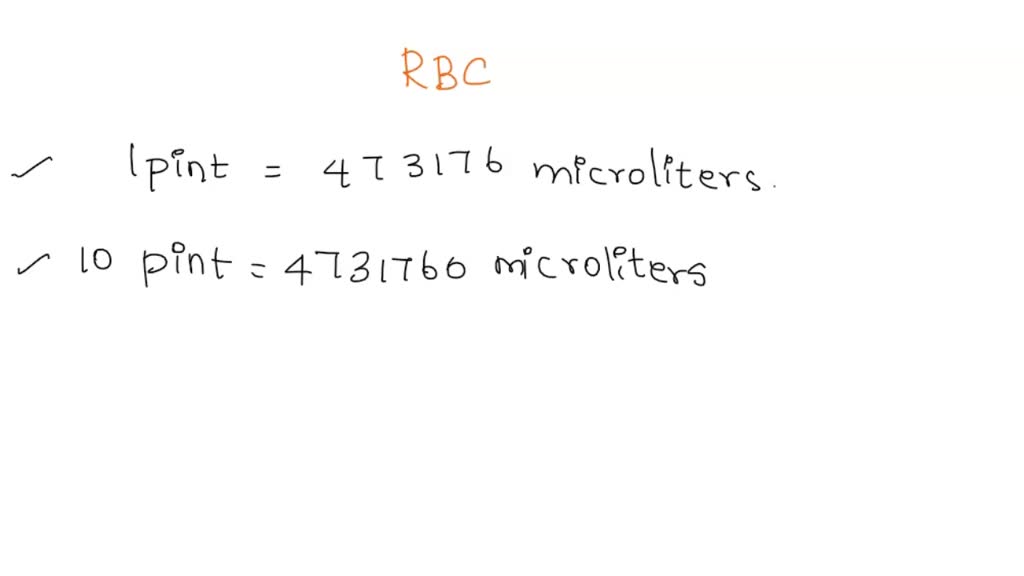 SOLVED The average human contains 10 pints of blood. In 1 microliter of blood there are