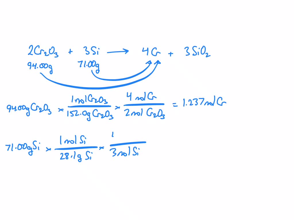 SOLVED: The reaction of Cr2O3 with silicon metal at high temperatures ...