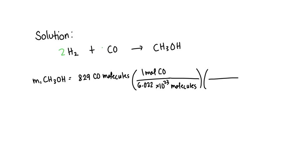 SOLVED Methanol can be formed by the following UNBALANCED equation