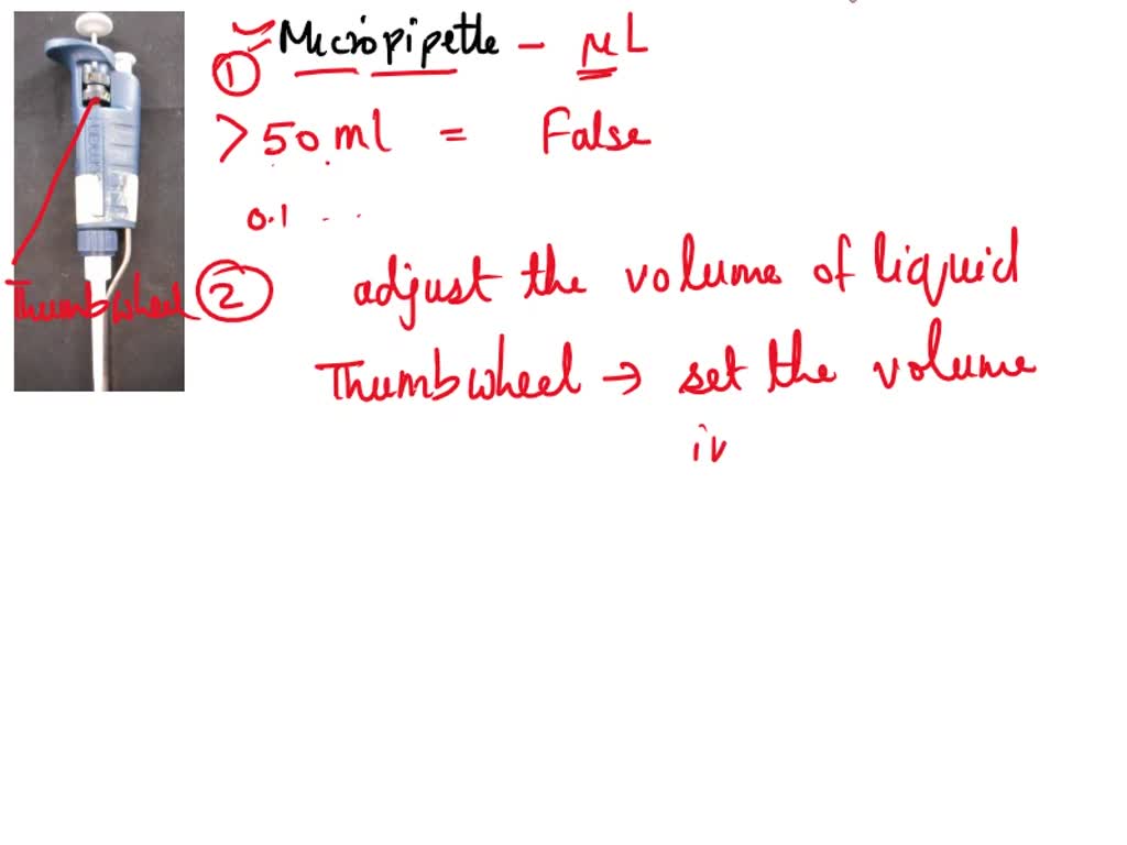 SOLVED Micropipettes are intended to measure out volumes above 50ml