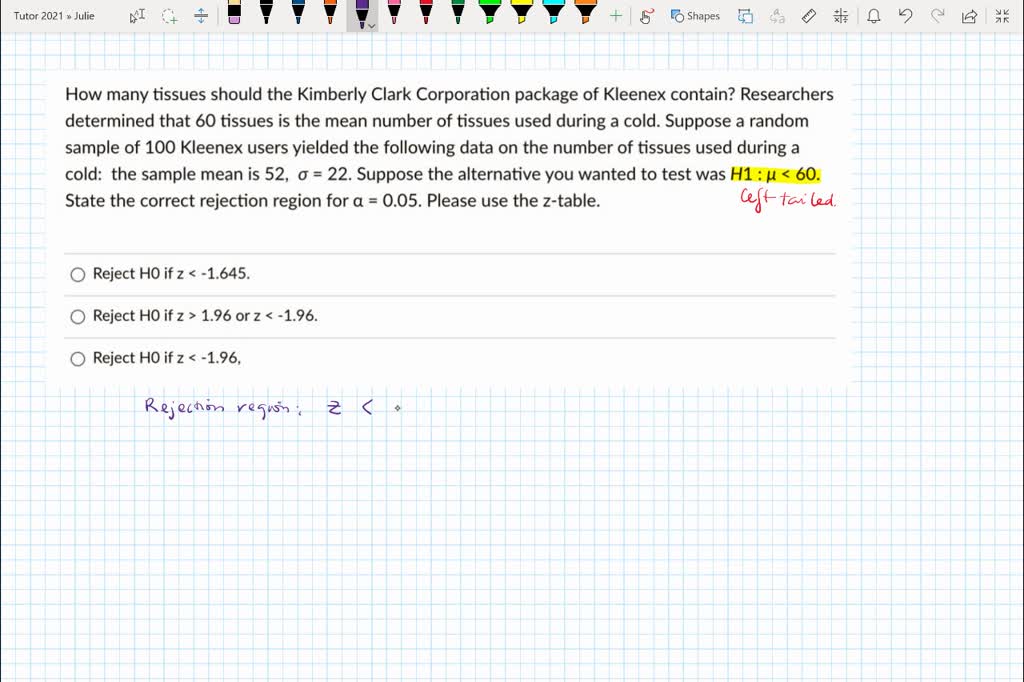SOLVED How many tissues should the Kimberly Clark Corporation package