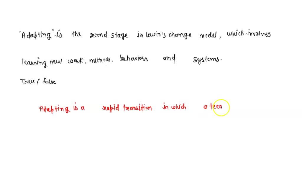 SOLVED: The Stages Of Change Model Is Also Referred To As The ...