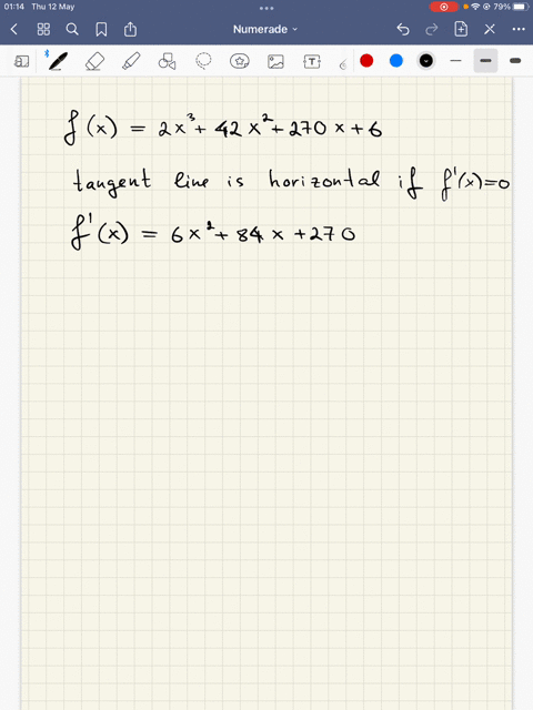 find-all-the-values-of-x-where-the-tangent-line-is-horizontal-fx-2x3-42x2-270x-6-simplify-your-answer-use-a-comma-to-separate-answers-as-needed-68043