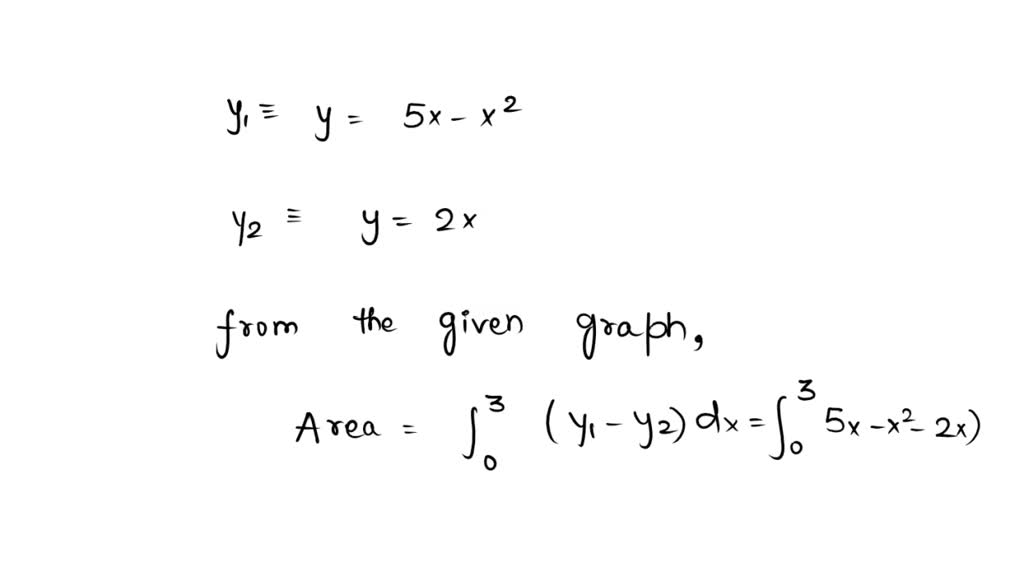 solved-find-the-area-of-the-shaded-region-y-5x-x-y-2x-2-3