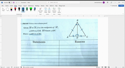 find-the-value-oly-b-proof-write-a-two-column-proof-given-ab-cbd-is-the-midpoint-of-ac-zadb-zcdb-bd-bisects-zabc-prove-aabd-acbd-a-statements-reasons-67085