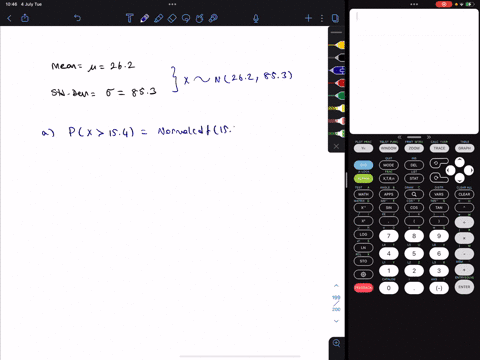 a-population-of-values-has-a-normal-distribution-with-262262-and-853853-you-intend-to-draw-a-random-sample-of-size-n226n226-find-the-probability-that-a-single-randomly-selected-value-is-grea-6285