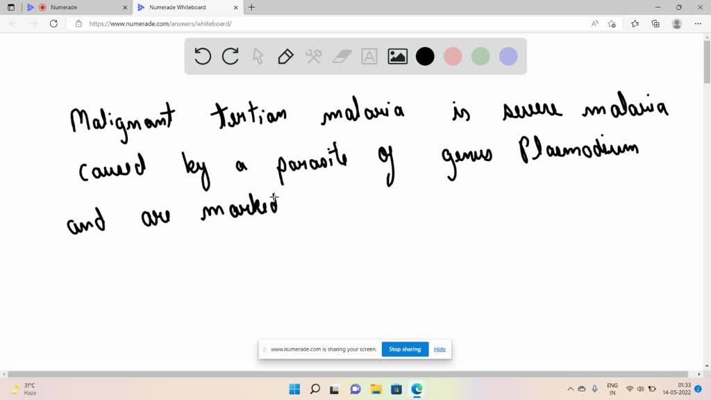 solved-malignant-tertian-malaria-is-due-to-a-plasmodium-falciparum-b