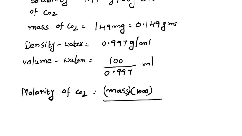 SOLVED At 25 C And 1 Atm Of CO2 Pressure The Solubility Of CO2 g solved-at-25-c-and-1-atm-of-co2-pressure-the-solubility-of-co2-g