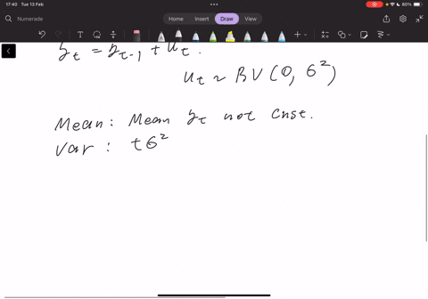 consider-the-standard-random-walk-model-without-drift-yt-yt1-ut-a-is-the-random-walk-model-stationary-prove-and-explain-fully-b-is-the-random-walk-model-difference-stationary-prove-and-explain-fully-c