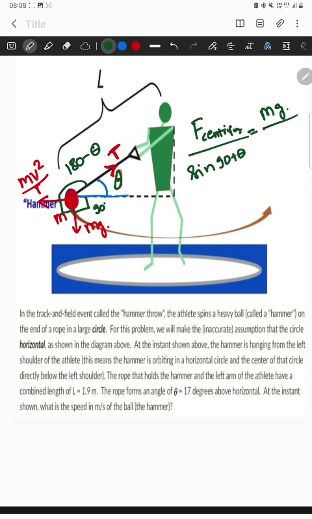 SOLVED "Hammer" In the trackandfield event called the "hammer throw' the athlete spins a