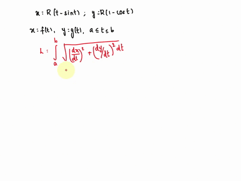 the-arc-length-l-of-a-curve-given-parametrically-by-xt-yt-for-a-t-b-is-given-by-the-formula-l-integral-a-to-bx-t2-y-t2dt-a-path-of-a-point-on-the-edge-of-a-rolling-circle-of-radius-r-is-a-cy-85398