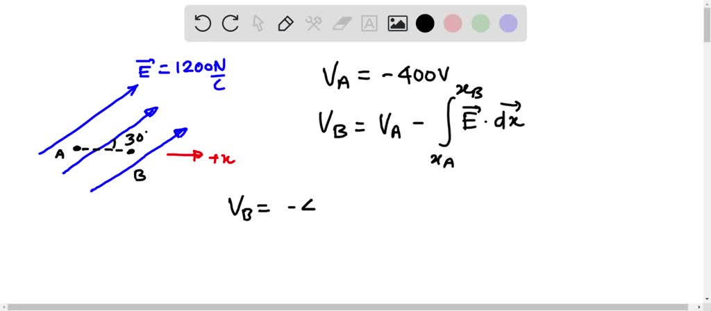 Solved What is the potential at point B, which is 7.5 cm to