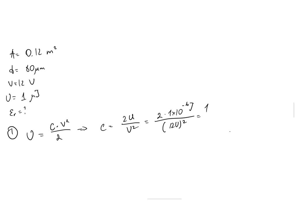 SOLVED Find the relative permittivity Îµr of the dielectric material