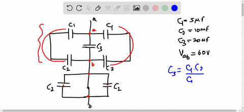 a-find-the-equivalent-capacitance-between-points-a-and-b-for-the-group-of-capacitors-connected-as-shown-in-figure-2-if-c1-5f-c210f-and-c3-20f-b-if-the-potential-difference-between-points-a-and-b-is-60