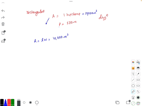a-rectangular-farm-is-one-hectare-in-area-its-perimeter-is-500-metres-find-the-dimensions-of-the-farm-in-metres-89623