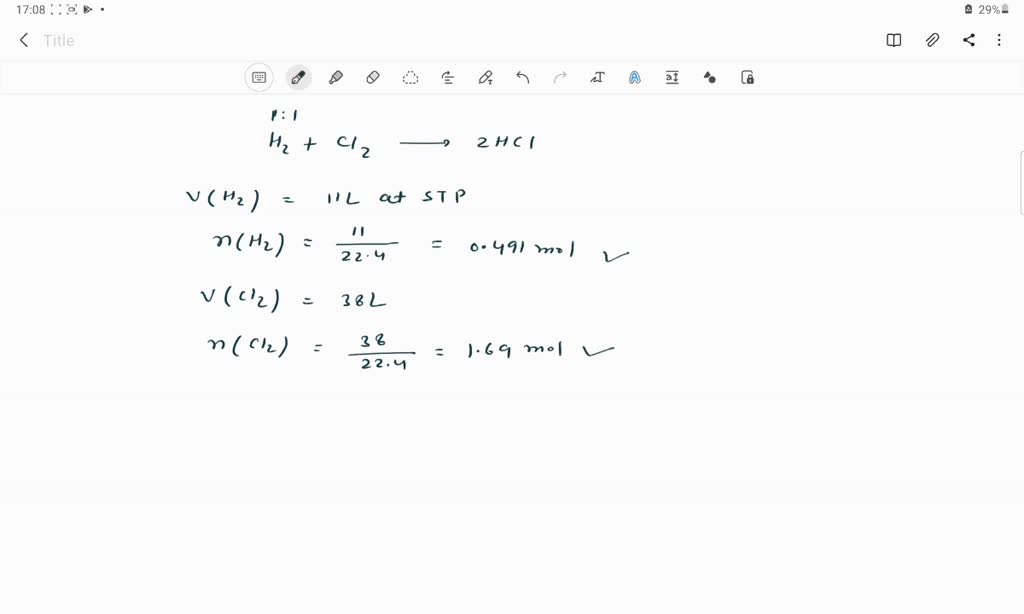 SOLVED Calculate the mass in grams of hydrogen chloride, HCI produced when 26 L of molecular SOLVED Calculate the mass in grams of hydrogen chloride, HCI produced when 26 L of molecular