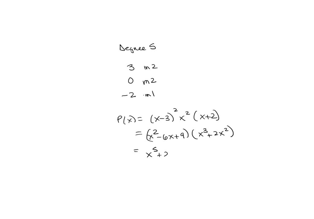 SOLVED: The polynomial of degree 5, P ( x ) , has leading coefficient 1 ...