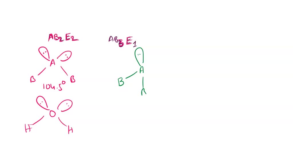 SOLVED: Give one example of AB2E2 and AB3EF and which bond angle is big.