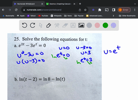 25-solve-the-following-equations-for-t-a-e2t-3et-0-b-int-_-2-in-8-int-31327
