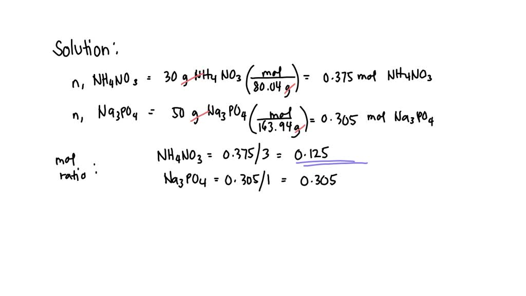 SOLVED: Consider the following reaction: 3 NH4NO3 + Na3PO4 â†’ (NH4 ...