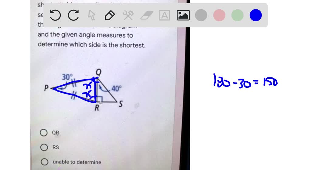 SOLVED In a given triangle, the line segment that connects points R