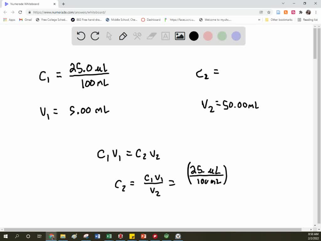 SOLVED 2. Determine what the concentration of the following standard