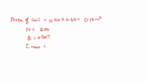 a-rectangular-coil-020-m-x-080-m-has-200-turns-and-is-in-a-uniform-magnetic-field-of-030-t-if-the-orientation-of-the-coil-is-varied-through-all-possible-positions-the-maximum-torque-on-the-c-71363