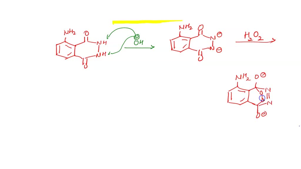 SOLVED Mechanism. The key event in the chemiluminescence of luminol is
