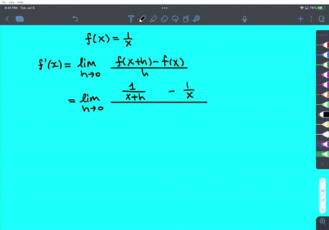 find-the-derivative-of-fx-using-the-definition-of-the-derivative-fx-1x