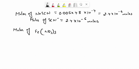 a-solution-is-prepared-by-combining-500-ml-of-48x10-4-m-nascn-solution-200-ml-of-021-m-feno33-solution-and-1300-ml-of-03-m-hno3-calculate-the-analytical-concentrations-of-scn-and-fe3-in-the-33856