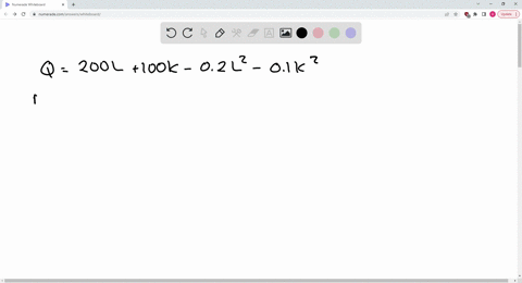 the-equation-below-is-a-production-function-q-200l-100k-02l2-01k2-where-q-is-output-l-is-labor-and-k-is-capital-what-is-the-marginal-product-of-labor-of-this-function-25449