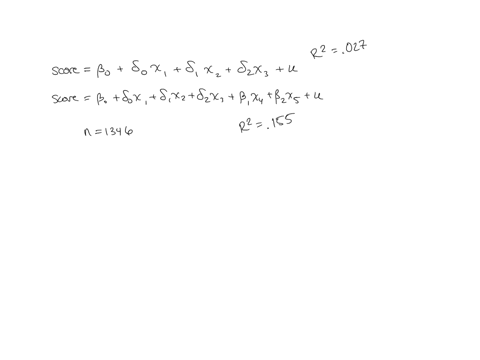 below-you-can-find-the-equations-corresponding-to-two-different-models-and-their-corresponding-coefficients-of-determination-state-the-hypothesis-and-perform-a-test-to-check-which-model-is-better-use-