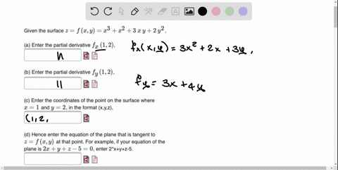 given-the-surface-z-fey-23-22-3cy2y2-a-enter-the-partial-derivative-fz-12-b-enter-the-partial-derivative-fy-12-c-enter-the-coordinates-of-the-point-on-the-surface-where-1-and-y-2-in-the-form-93581