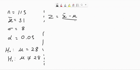 a-random-sample-of-115-observations-produced-a-sample-mean-of-31-find-the-critical-and-observed-values-of-z-for-the-following-test-of-hypothesis-using-005-the-population-standard-deviation-i-57535