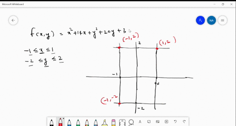 find-the-absolute-maxima-and-minima-of-the-function-on-the-given-domain-fx-y-x2-14x-y2-20y-3-on-the-rectangular-region-1-x-1-2-y-2