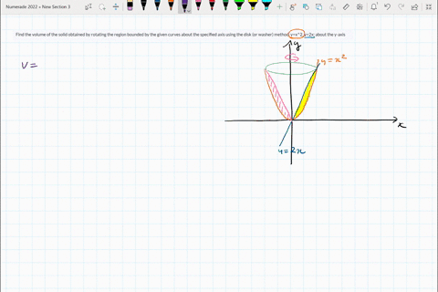 find-the-volume-of-the-solid-obtained-by-rotating-the-region-bounded-by-the-given-curves-about-the-specified-axis-using-the-disk-or-washer-method-yx2-y2x-about-the-y-axis-03684