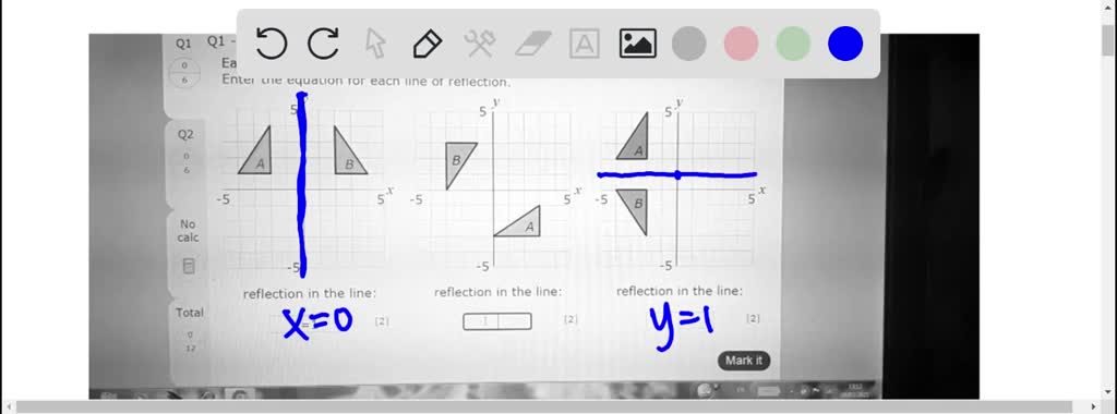 SOLVED: Q1 Describing reflection Each diagram shows shape being