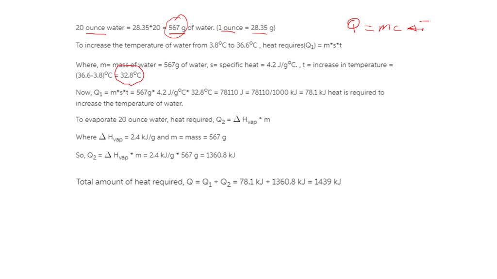 SOLVED Evaporation of sweat requires energy and thus take excess heat