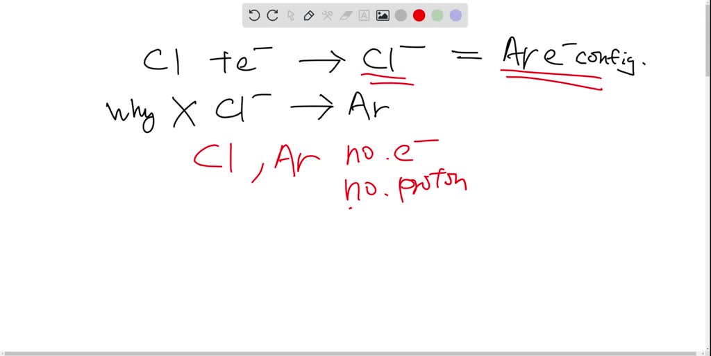 SOLVED When chlorine gains an electron to a chloride ion with a