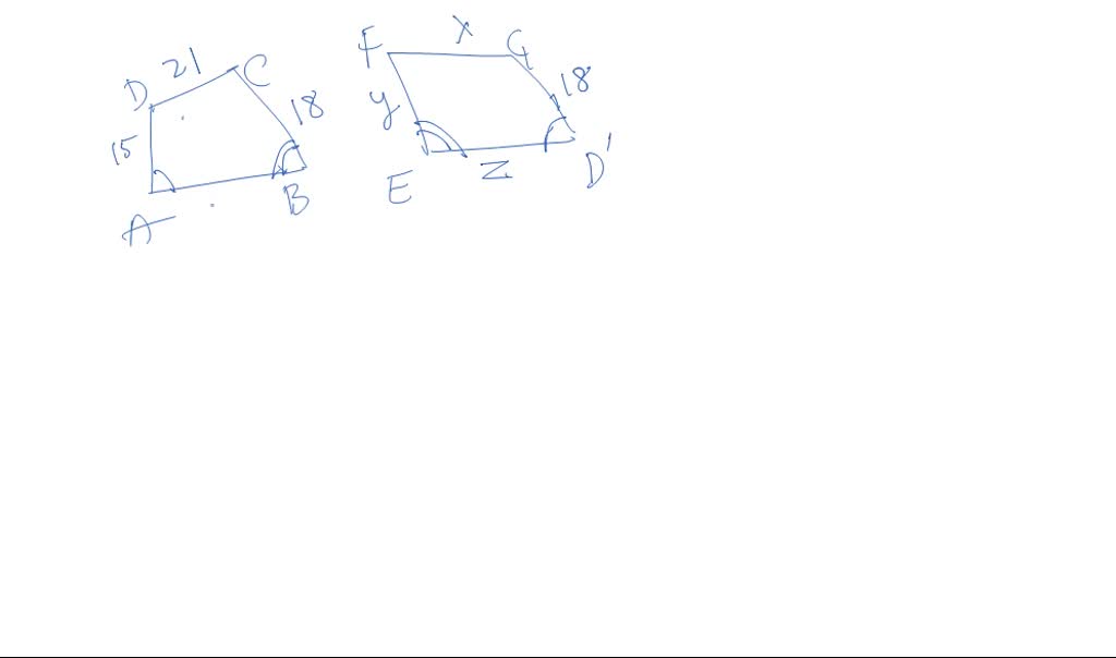SOLVED: Two similar polygons are shown. Find the values of x, y, and z ...