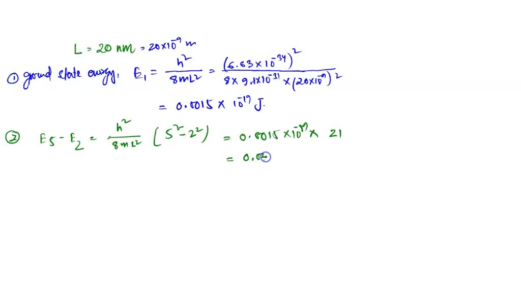 SOLVED: 5. Electron in an Infinite Potential Well a) Calculate the ...