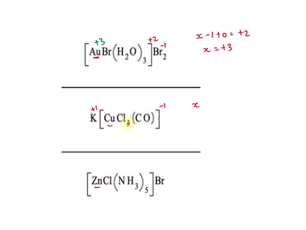 SOLVED: Determine the oxidation state of the transition metal in each ...