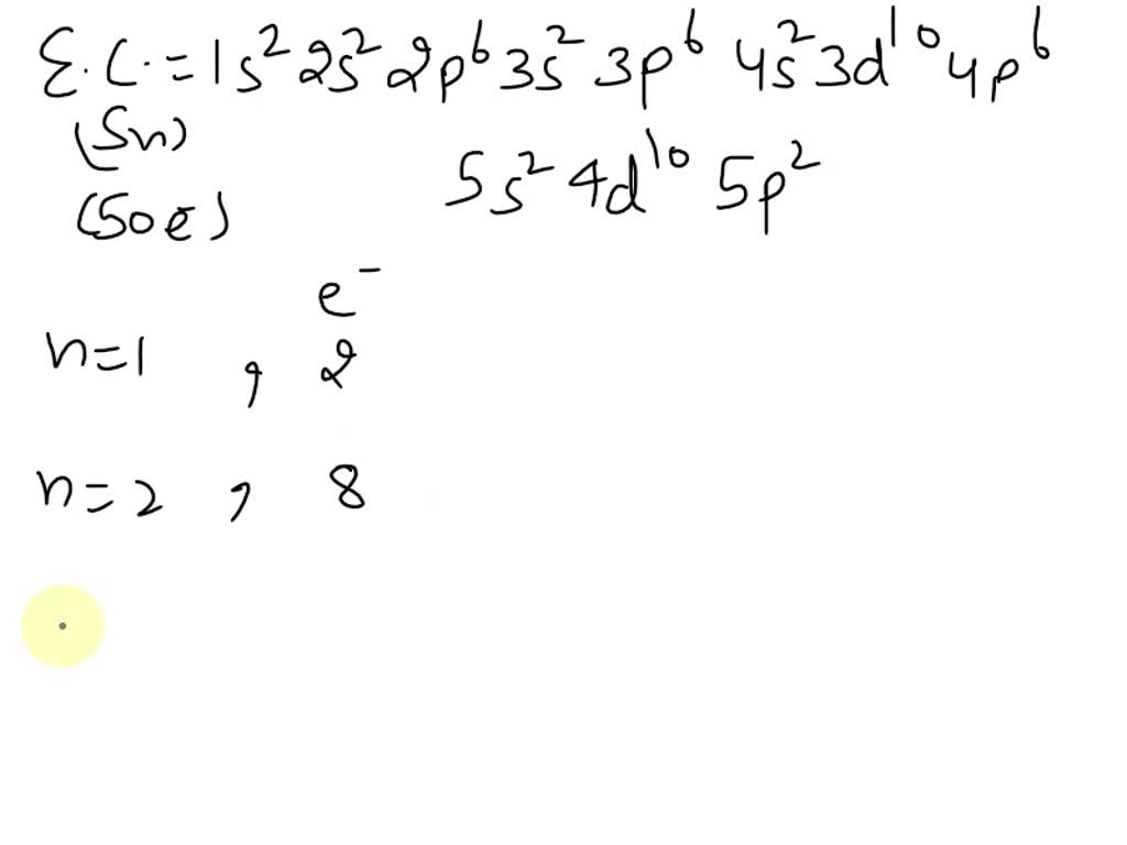 Solved How Many Electrons Are In A Tin Atom Give The Number Of Electrons In Each Shell How 0254