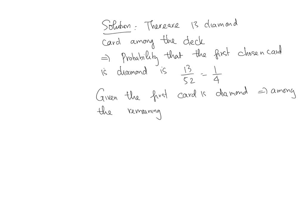 SOLVED Two cards are drawn without replacement from a standard deck of