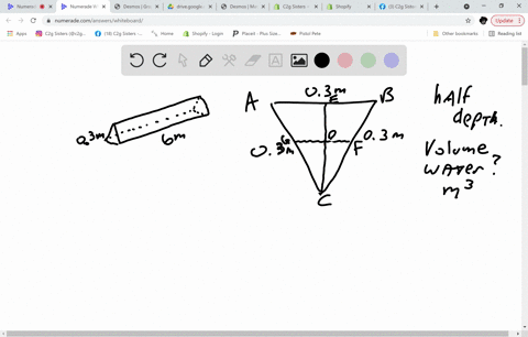 a-trough-has-an-open-top-030-m-by-6-m-and-closed-vertical-ends-which-are-equilateral-triangles-30-cm-on-each-side-it-is-filled-with-water-to-half-its-depth-find-the-volume-of-the-water-in-cu-46069