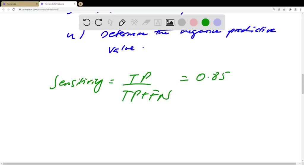 SOLVED: Please calculate the positive predictive value and negative ...